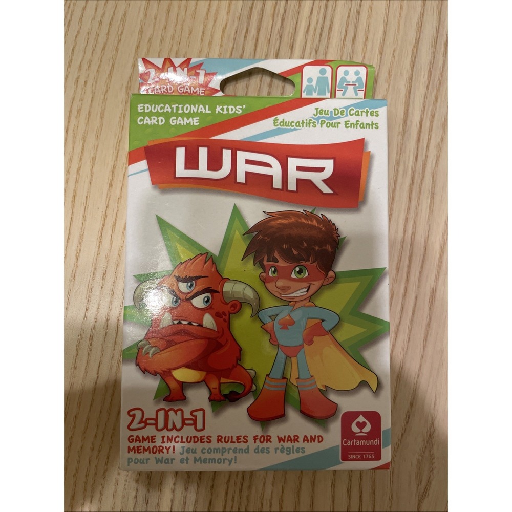 Cartamundi 2-In-1 Educational Kids Card Game  4.5" x 3"‎ War & Educational Play